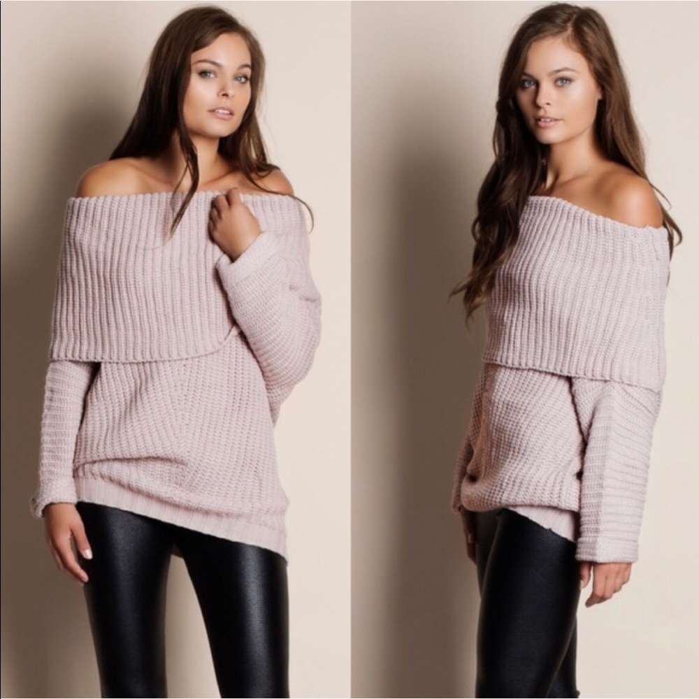 CLEARANCE ‼️SAND OFF SHOULDER - SWEATER - Picture 2 of 5